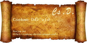 Csekme Dávid névjegykártya