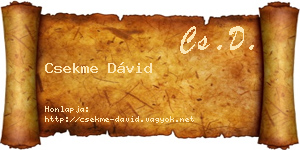 Csekme Dávid névjegykártya