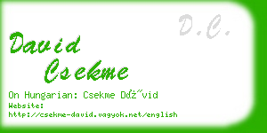 david csekme business card